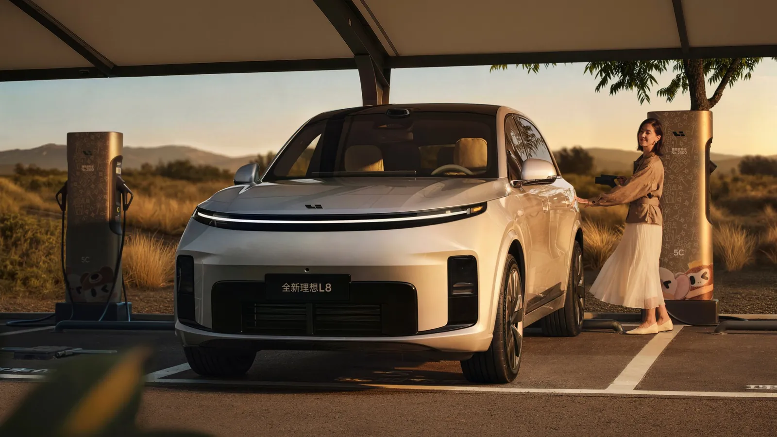 Lixiang L8 Livis на станции быстрой зарядки Li Auto